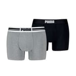 Puma Kalsonger 2P Everyday Placed Logo Boxer Svart/Grå bomull XX-Large Herr