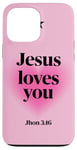 iPhone 13 Pro Max Jesus Love You Christian Religious Pink Aura Heart Cute Case