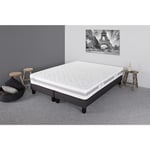 Ensemble matelas ressorts MORPHEE  + sommier déco gris 180x200 cm   