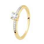 Diadema Womens Diamond Solitaire supported 0,070 Cts Illusion 1 Ct Yellow Gold set with four claws - White - Size K