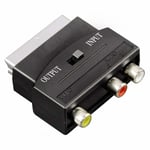 3 RCA AND S-VHS COMPOSITE VIDEO TO SCART ADAPTER INPUT OUTPUT SWITCH SELECTOR