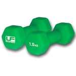 Urban Fitness Neoprene Covered Hex Dumbbells Fitness (Pair) Green 2 x 1.5kg