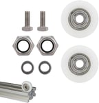 Roulettes en nylon avec rainures 30mm,Kit de Remplacement de Roues de Porte, roulettes de Porte de Serre,Kit de Remplacement de roulettes de Porte, roues de porte de serre pour portail.[G395]