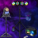 Pack de 2 Lyres Spot Ibiza Light STAR-SPOT-BL 30W - 2 Pieds Support - Pied Lumière DJ 2 Astro 2 PAR - Effet 3-en-1 Strobe Astro Gobo