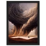 The Desert Storm Illustration Surreal Sci-Fi Artwork Framed Wall Art Print A4