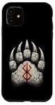 Coque pour iPhone 11 Berserker Ours Pattes d'ours Rune de Berserk Symbole Viking