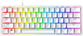 Huntsman Mini (Switches Violets)-Clavier Gamer Compact À 60% (Switches Opto-Mécaniques Clicky,Touches En Pbt,Câble Usb-C Détachable) Clavier Us,Blanc Mercury