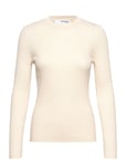 Selected Femme Slflydia New Rib Ls Knit O-Neck B Kräm