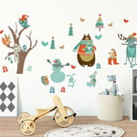 Animals and The Enchanted Tree Christmas Stickers 110 x 165 cm