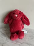 Jellycat - Christmas - Bashful Cranberry Bunny - Soft Red Rabbit - Small / New