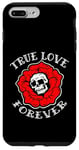 Coque pour iPhone 7 Plus/8 Plus Retro Vintage True Love Forever Skull and Flower Memento Mori