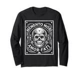 Stoic Philosophy Memento Mori Amor Fati Skull Stoicism Quote Long Sleeve T-Shirt