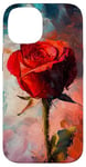 Coque pour iPhone 14 Rose Art abstrait Rose Art Floral Artistique Fleur