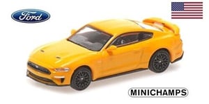 Ford Mustang coupé 2018 orange - Minichamps - Echelle 1/87 - HO