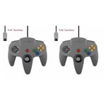 2-pack Klassisk Trådbunden N64-kontroll Retrospel 64-bitars Spelkontroll Joystick Ersättningskontroll 10 2pcs