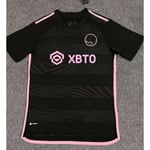 2023 2024 inter miamiS fotbollströja 23 24 MESSI 10# Pink Black Jersey uniformer beckham hemma borta barn Kit Herr fotbollströjor away/fans version 2 XL