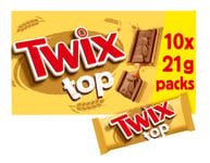 Twix Top Caramel Chocolate Biscuit Bars Multipack 10x21g 210g 6 Packs (1,260g)