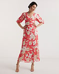 Chiffon Puff Sleeve Tea Dress With Cut Out Back