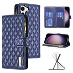 CASAFUNY Coque pour Samsung Galaxy S23, Housse en Cuir Téléphone Portable Etui Protection Housse Samsung S23 5G Magnetique Flip Portefeuille Etui avec Fentes de Cartes, Bleu