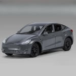 1/32 Tesla Model Y SUV Leksaksbil Modell Diecast Legering Metall Miniatyr Ljud & Ljus Pull Back 1:32 Samling Present Till Pojke Barn Grey