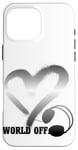 Coque pour iPhone 16 Pro Max Casque Musique Coeur Techno House Amour