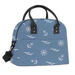 Clastyle Sac Isotherme Repas Femme Homme Bleu Ancre de Mer, Sac Gamelle Travail Portable mit Bandouliere pour Pique Nique