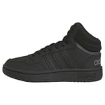 adidas Mixte Enfant Hoops Mid Shoes, Core Black/Core Black/Grey Six, 28 1/2