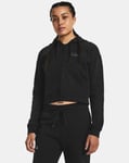 Under Armour Womens Project Rock Heavyweight Terry Full-Zip Hoodie - Black / S