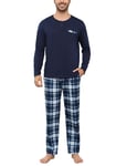 Irdcomps Pyjama Homme Hiver Coton Ensembles Pyjamas à Manches Longues et Chauds Vêtements de Nuit Homme avec Décolleté Henley Vêtements de Détente aux Couleurs Contrastées pour Hommes Deux Pièces