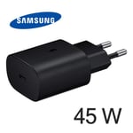 Chargeur Samsung Ultra Rapide 45W USB C EP-TA845XBE Adaptateur secteur Noir pour Samsung Galaxy S24+ Plus 5G SM-S926B