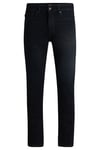 BOSS Mens Delaware BO Delaware Blue-Black Slim-fit Jeans in Stretch Denim