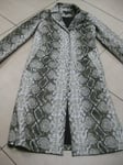 TOPSHOP LEATHER TRENCH COAT 6 8 mac Faux snake print duster  long retro moc croc