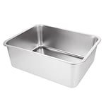 Aselected Bassine à Vaisselle rectangulaire en Acier Inoxydable 304 de 17 litres, sans Plastique, 45 x 35 x 15 cm