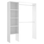 Dressing extensible - Blanc mélaminé - 1 colonne et 2 penderies - L139.5 x P40 x H187 cm