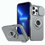 Rdyi6ba8 Coque Compatible avec iphone 13 Pro, Cache-Objectif Coulissant, Protection Caméra Étui, avec Anneau Rotatif à 360° comme Support Housse pour iphone 13 Pro-Gris