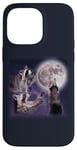 iPhone 14 Pro Max Raccoon 3 Racoons Howling At Moon Weird Cursed Funny Case