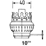 Brenner i Messing for Oljelampe 10''' 40 mm