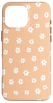 Coque pour iPhone 16 Pro Max Motif floral blanc pêche