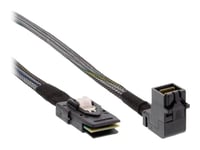InLine - Câble interne SAS - avec bandes latérales - direct - 4 voies - 4i Mini MultiLane 36 broches pour Disque dur SAS Mini 4x (SFF-8643) - 50 cm - connecteur à 90°, verrouillé - noir