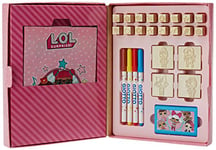 Multiprint 42992 Coffret Travel Set Disney T.o.t.s., Made in Italy, Album à colorier, avec Puzzle et Crayons, Set de tampons en Bois et Caoutchouc Naturel, Encre Lavable Non Toxique, idée Cadeau