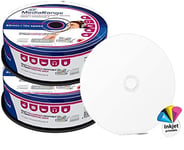 50 Mediarange Blank Inkjet Audio Printable CD-R Discs 12x 700MB 80 Minutes CD in Spindle pack MR224