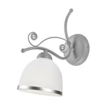 Lamkur Lighting - Retro Ii New Colours Applique murale avec abat-jour en verre argent, 1x E27