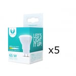 LED-Lampa, GU10, 10W, 230V, 6000K, Keramisk, 5-pack, Kallvitt