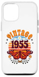 Coque pour iPhone 14 70 Ans Année 1955 Papillon Femme 70eme Anniversaire 1955