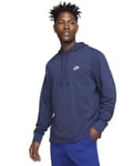 Nike M NSW Club Hoodie PO JSY Sweat-Shirt Homme, Midnight Navy/(White), FR : 4XL (Taille Fabricant : 4XL)