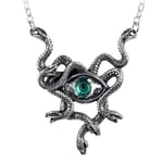 ALCHEMY GORGON'S EYE Snake Necklace Green Swarovski Evil Eye Pendant + GIFT BOX