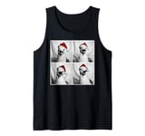 Funny Seagull in Santa Hat Christmas Photo Booth Xmas Selfie Tank Top