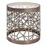 Table d'Appoint Ronde en Verre "Nila" 50cm Bronze