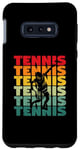 Coque pour Galaxy S10e Silhouette de tennis rétro vintage joueur entraîneur sportif amateur