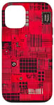 Coque pour iPhone 12/12 Pro Carte mère vintage à carreaux rouge